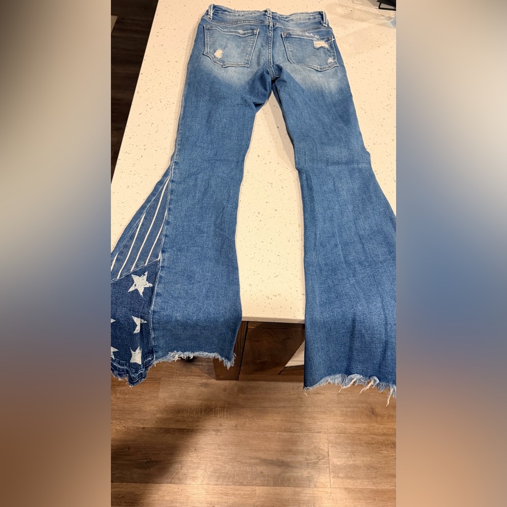 Blue Starry Flare Jeans